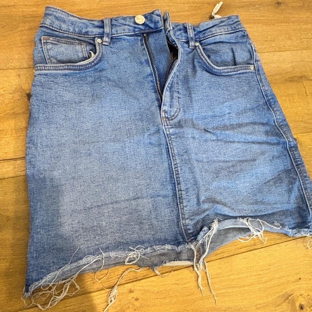 Zara Light Blue Denim Skirt
